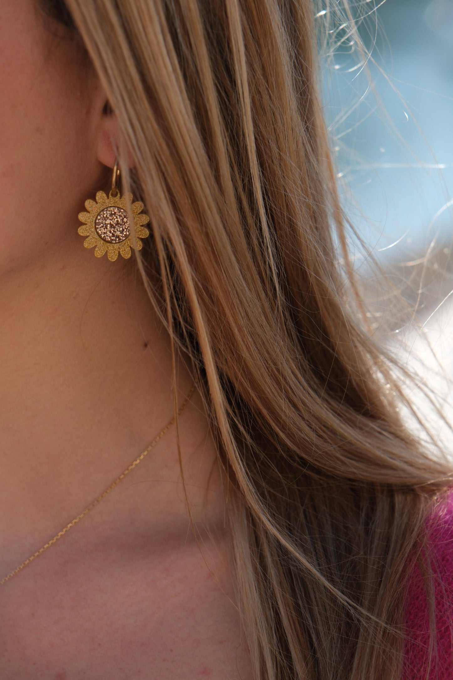 Boucles d'Oreilles Créoles Tournesol