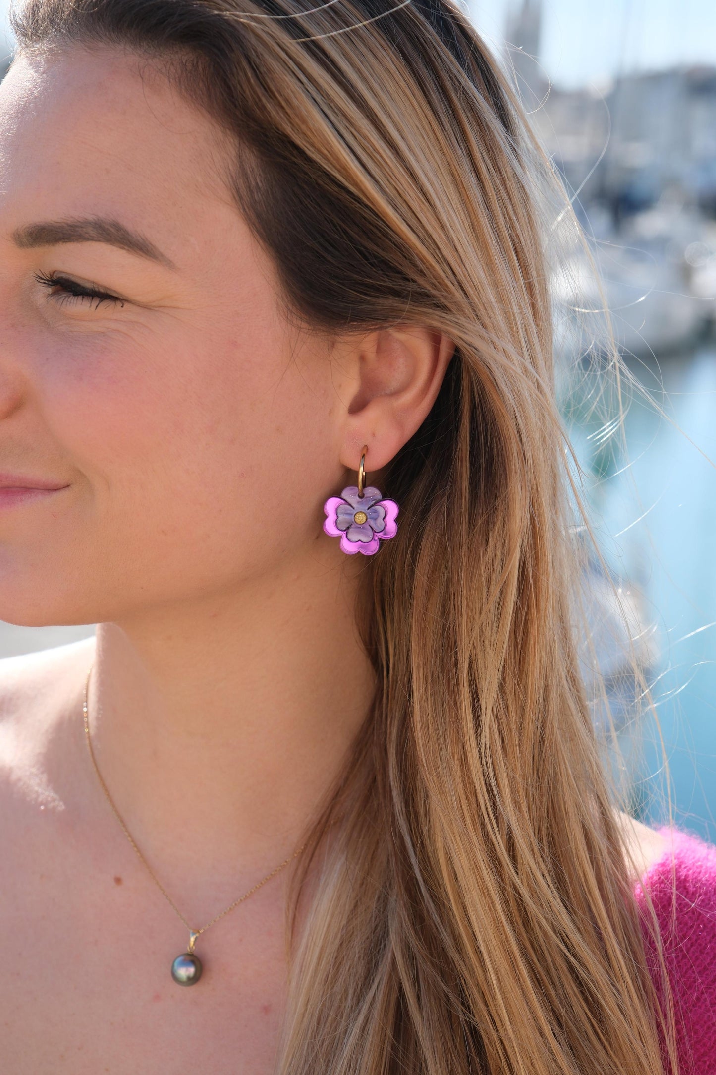 Boucles d'Oreilles Créoles Pensées