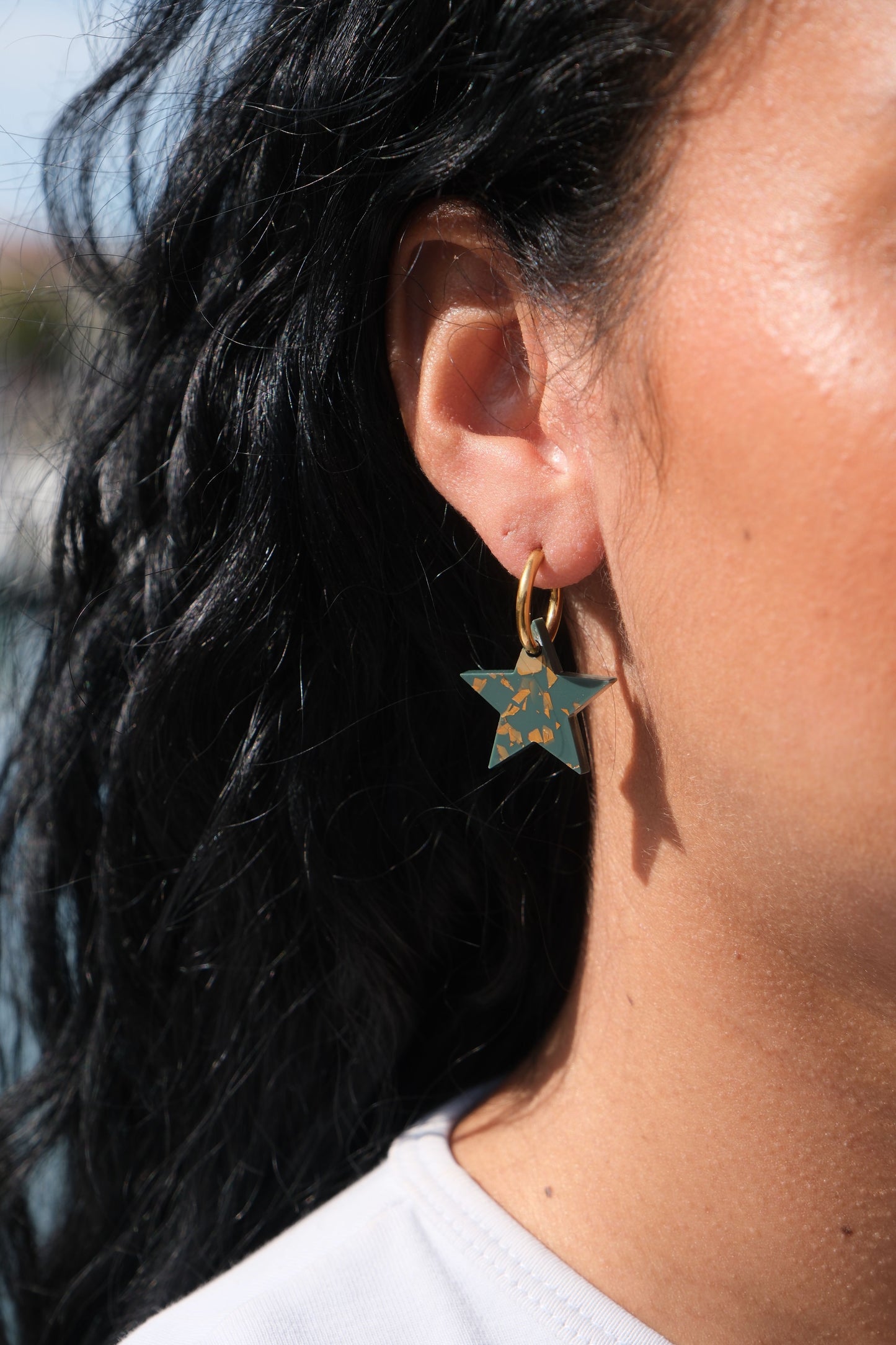 Boucles d'Oreilles Créoles Etoiles