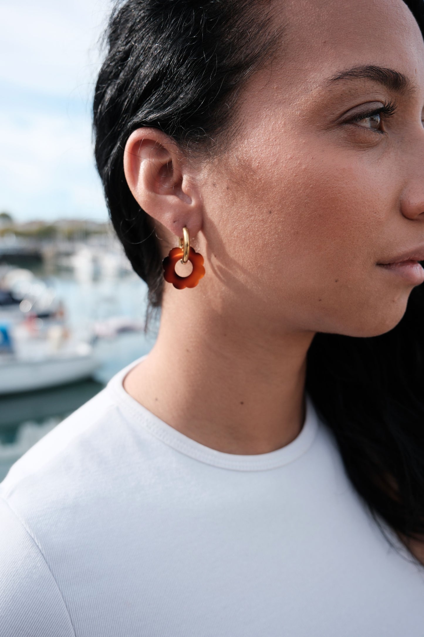 Boucles d'Oreilles Créoles Fleurs