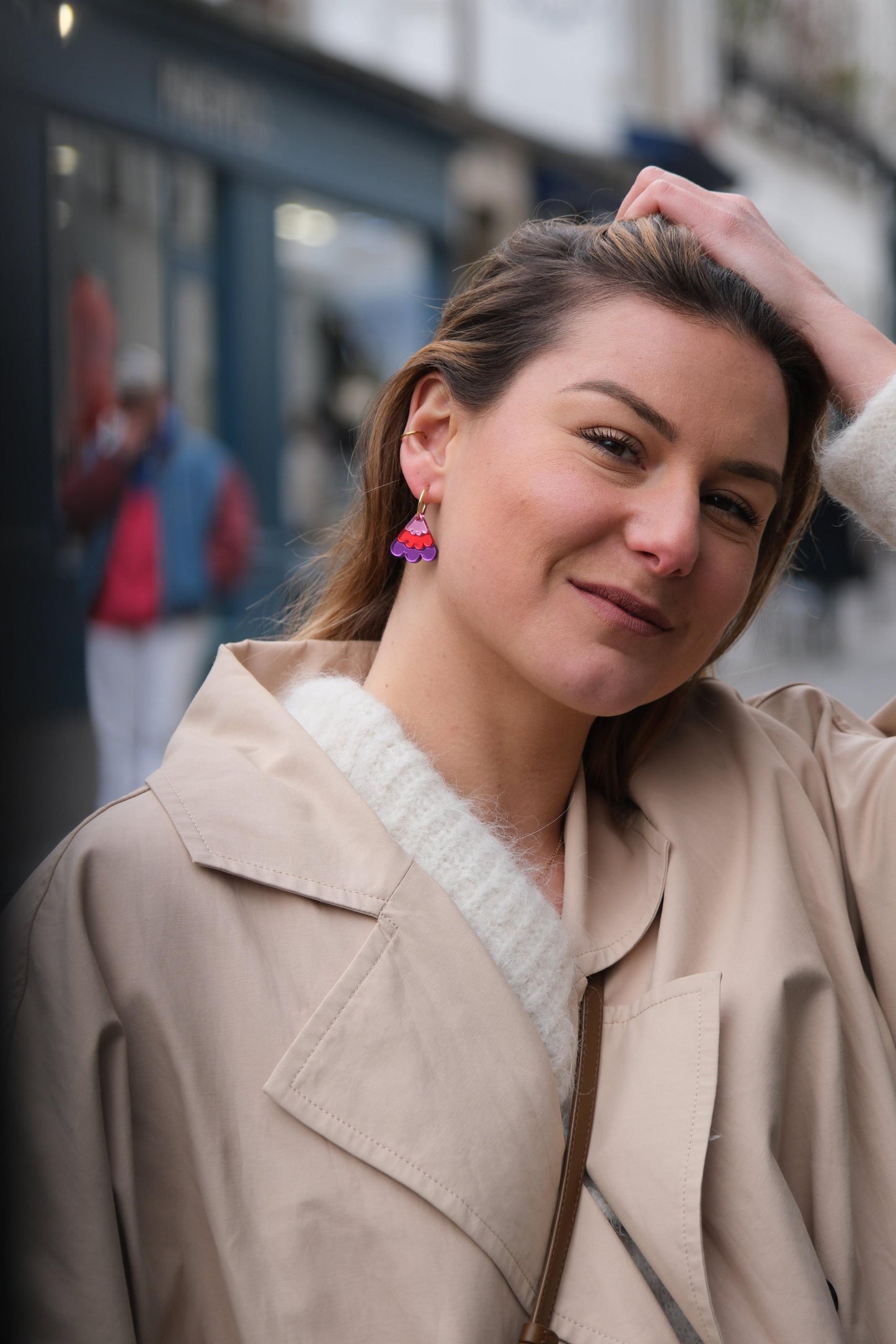 Boucles d'Oreilles Créoles Miroirs Fleurs