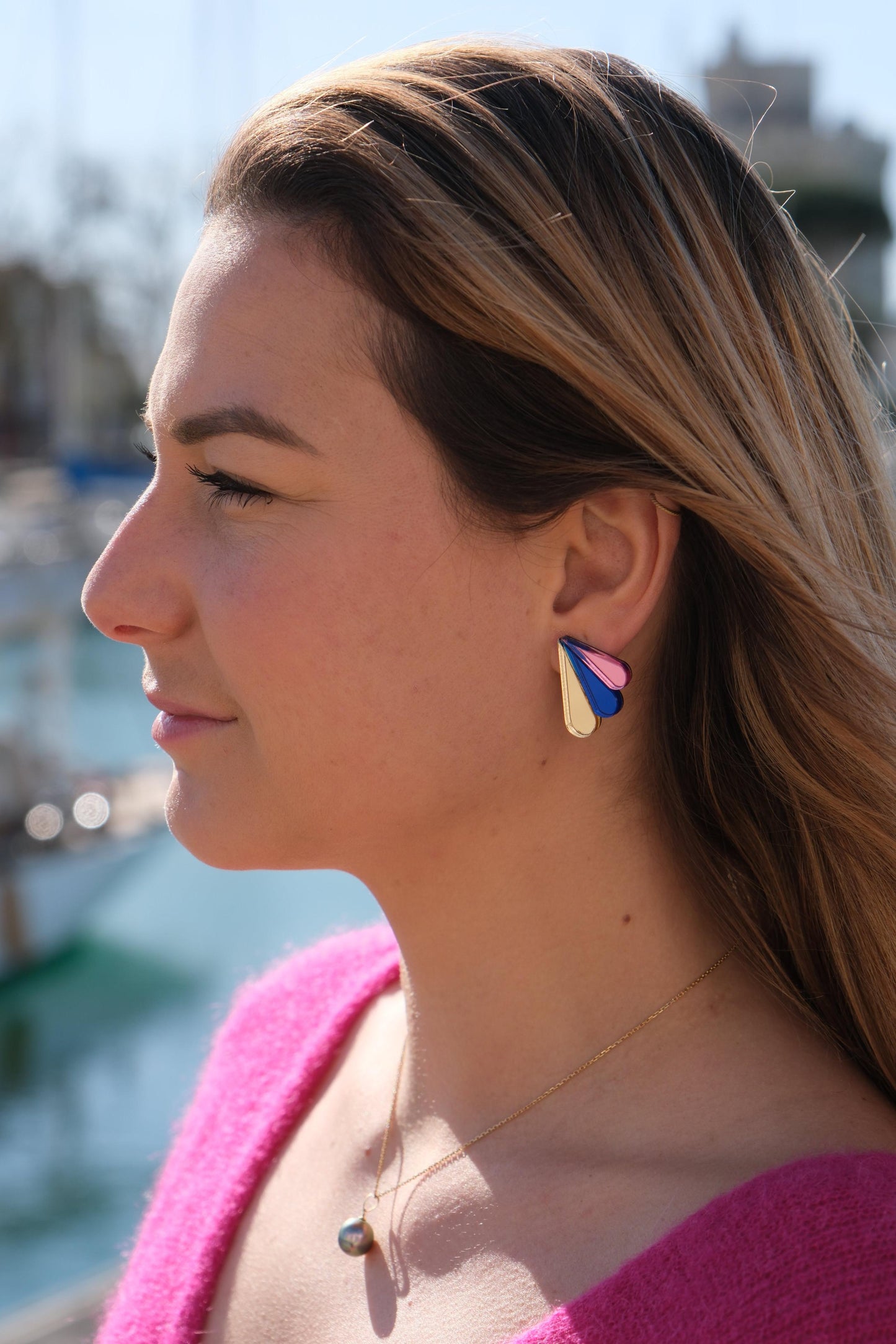 Boucles d'Oreilles Puces Miroirs Armance