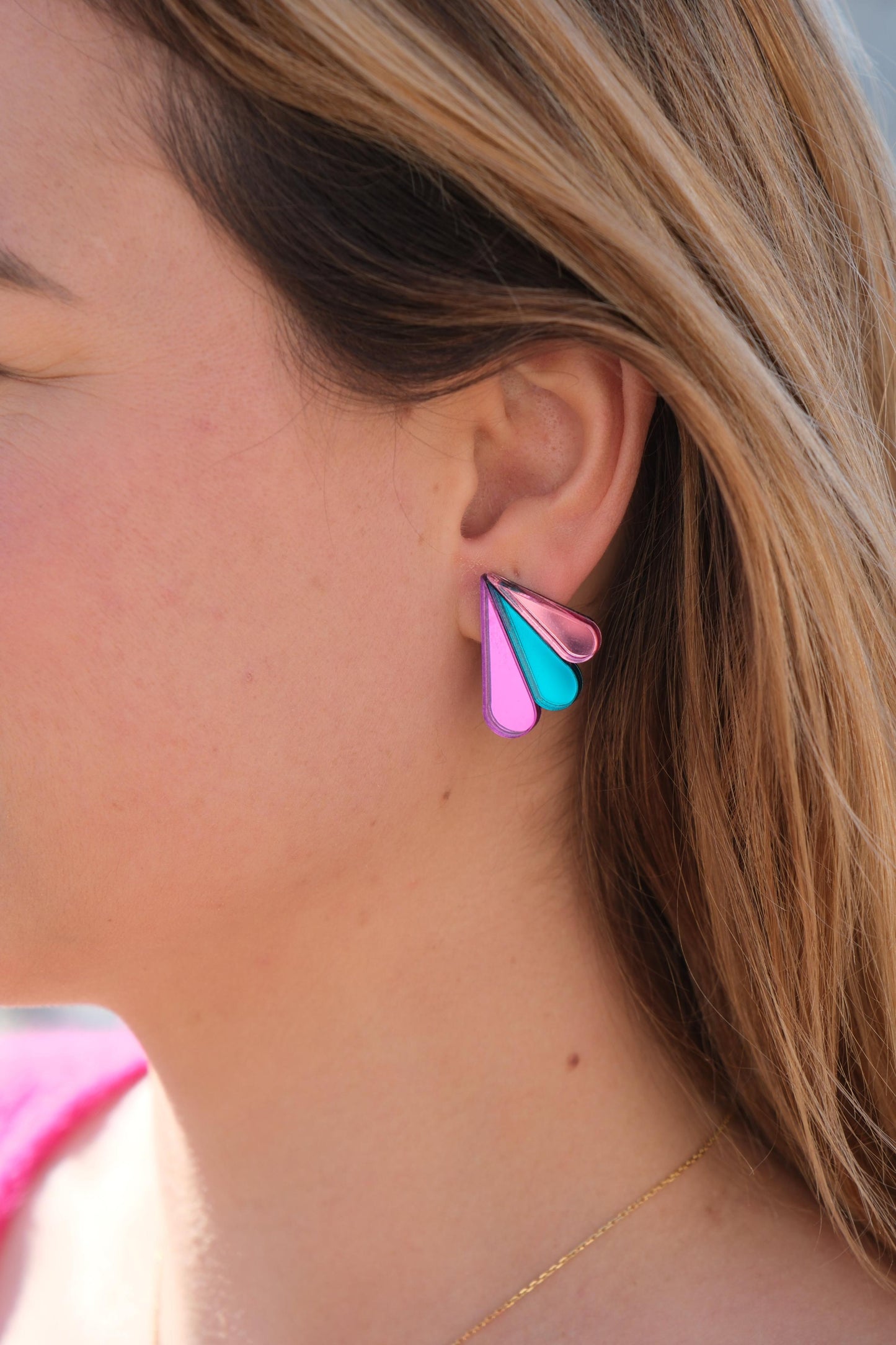 Boucles d'Oreilles Puces Miroirs Armance