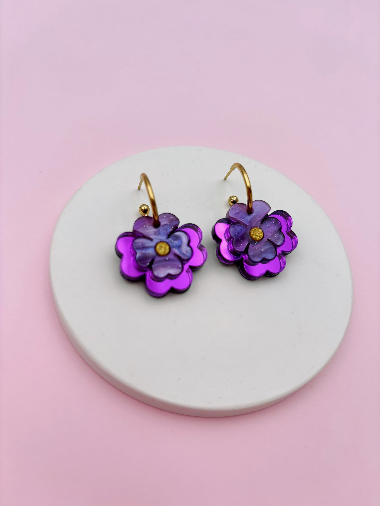 Boucles d'Oreilles Créoles Pensées
