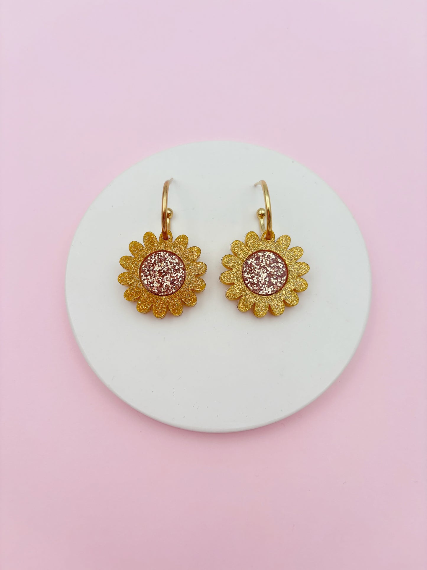 Boucles d'Oreilles Créoles Tournesol