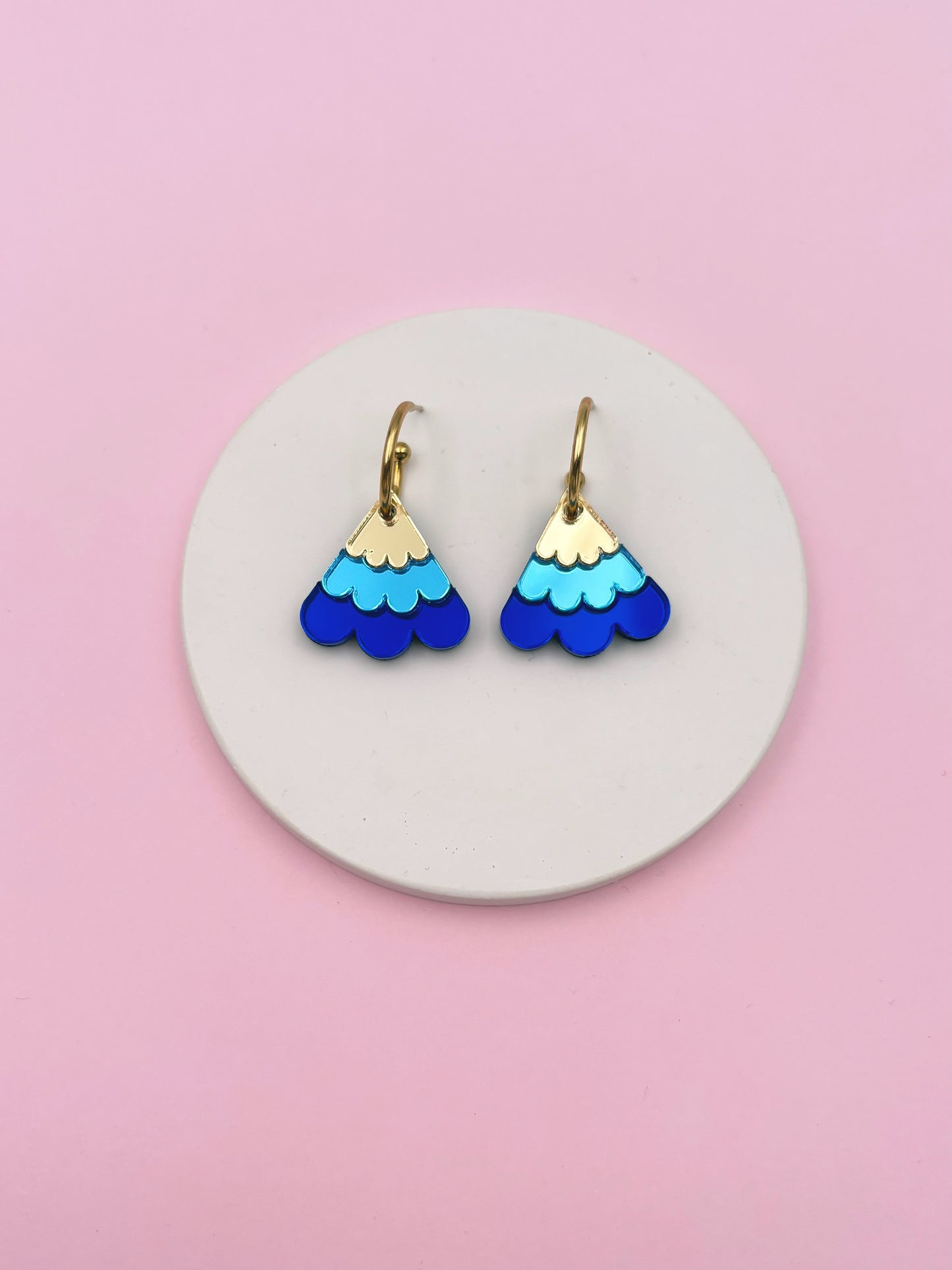 Boucles d'Oreilles Créoles Miroirs Fleurs