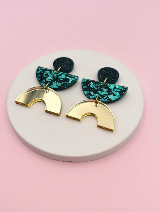 Boucles d'Oreilles Ronette Turquoise / Or