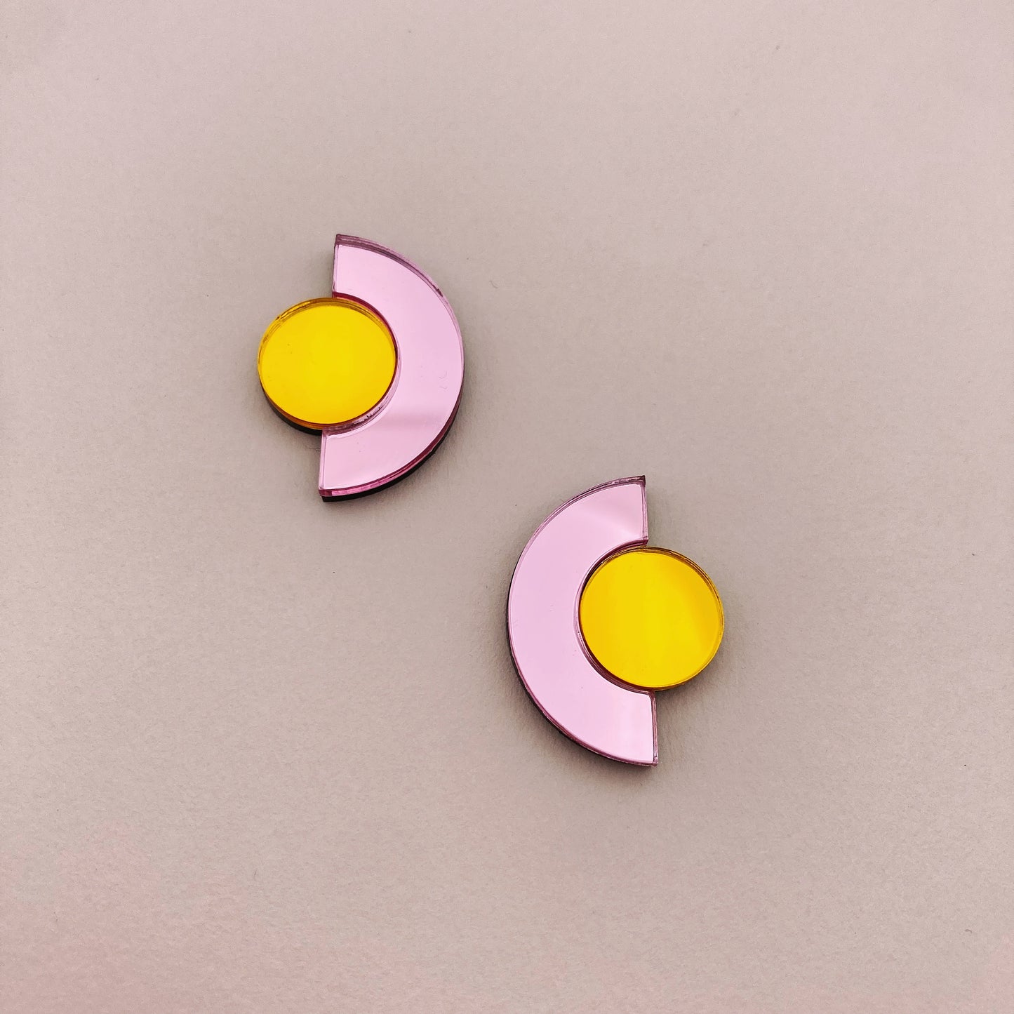 Boucles d'oreilles puces miroir - Roseline