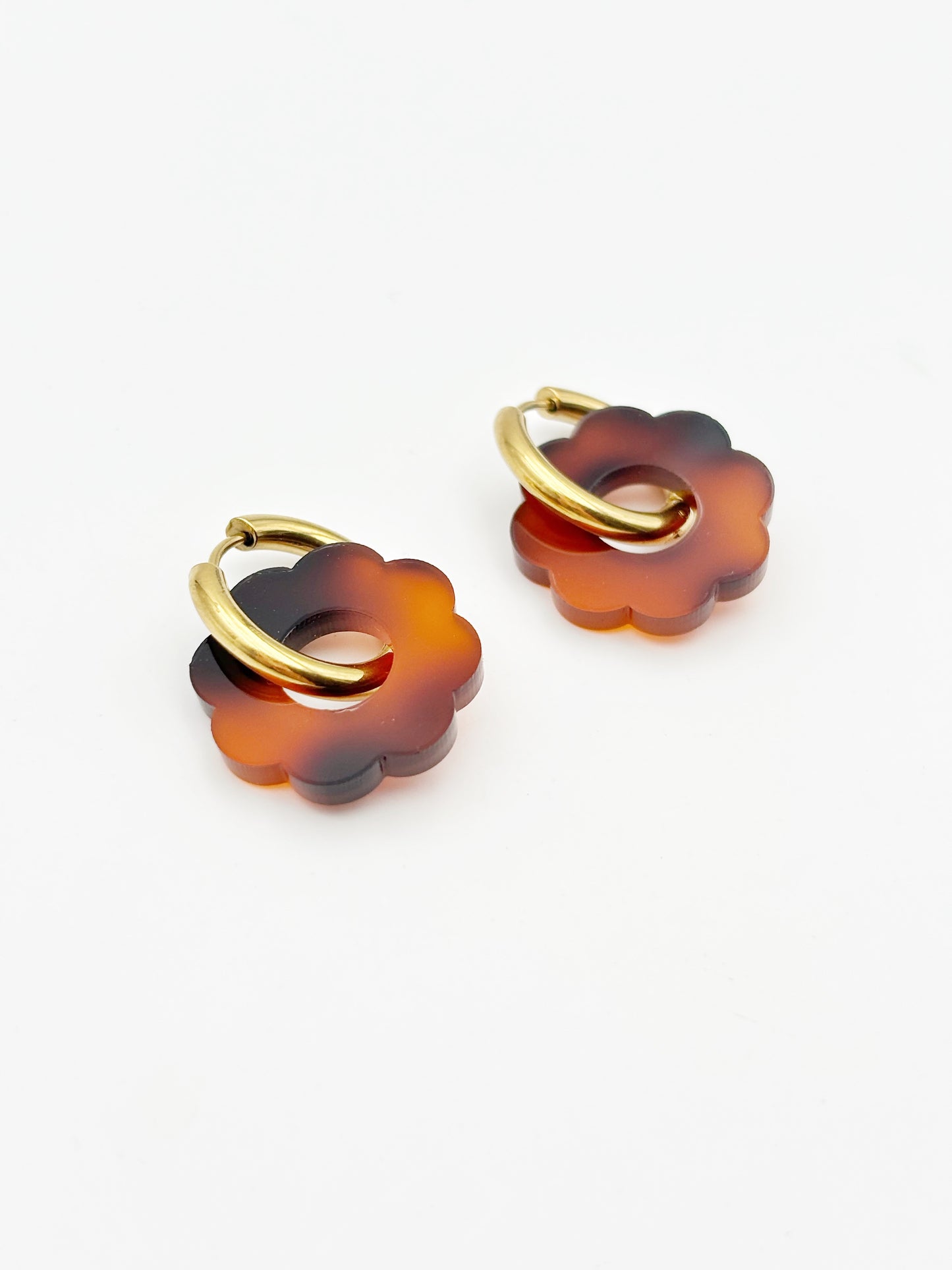 Boucles d'Oreilles Créoles Fleurs
