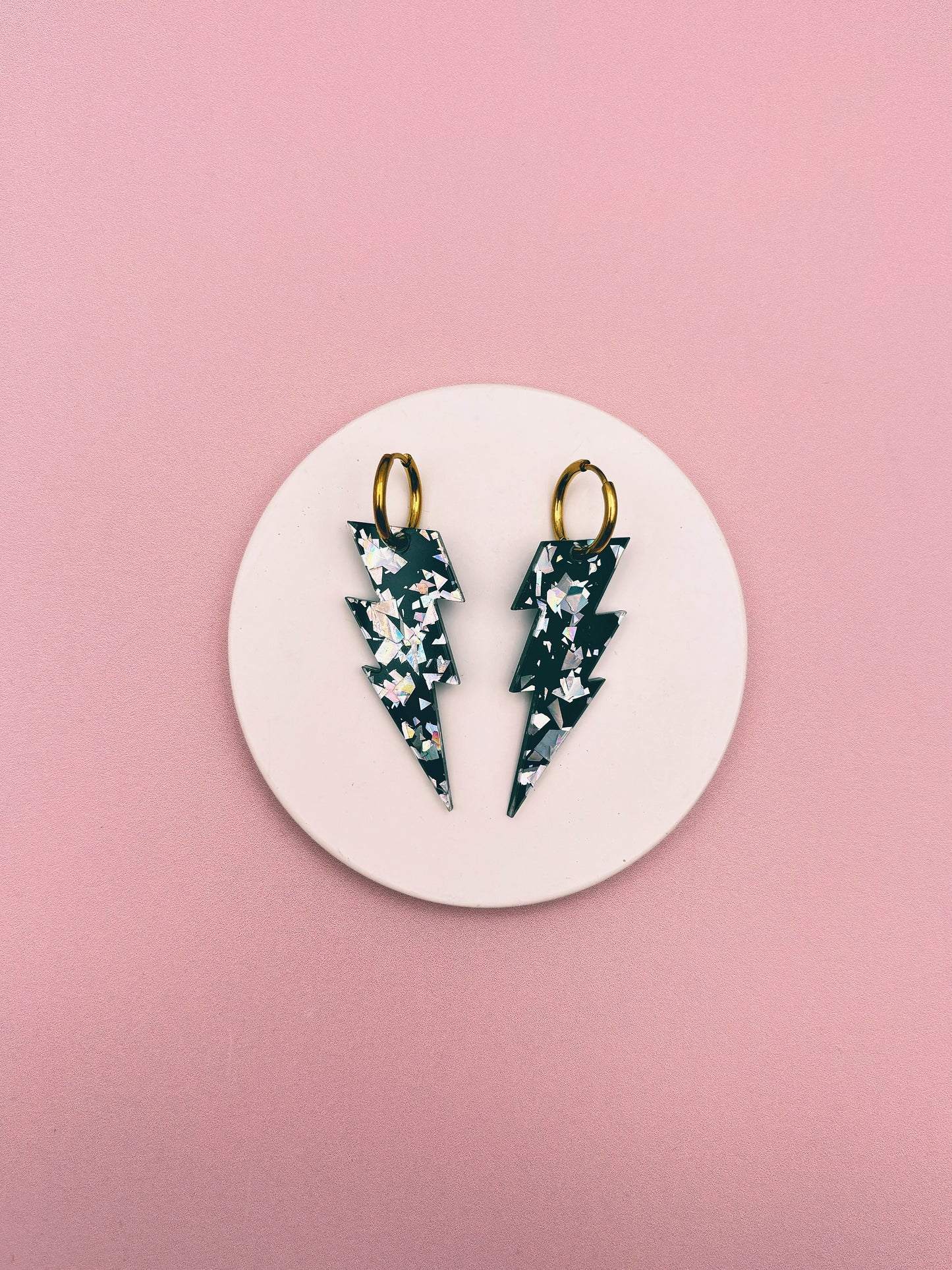 Boucles d'Oreilles Créoles Grands Eclairs