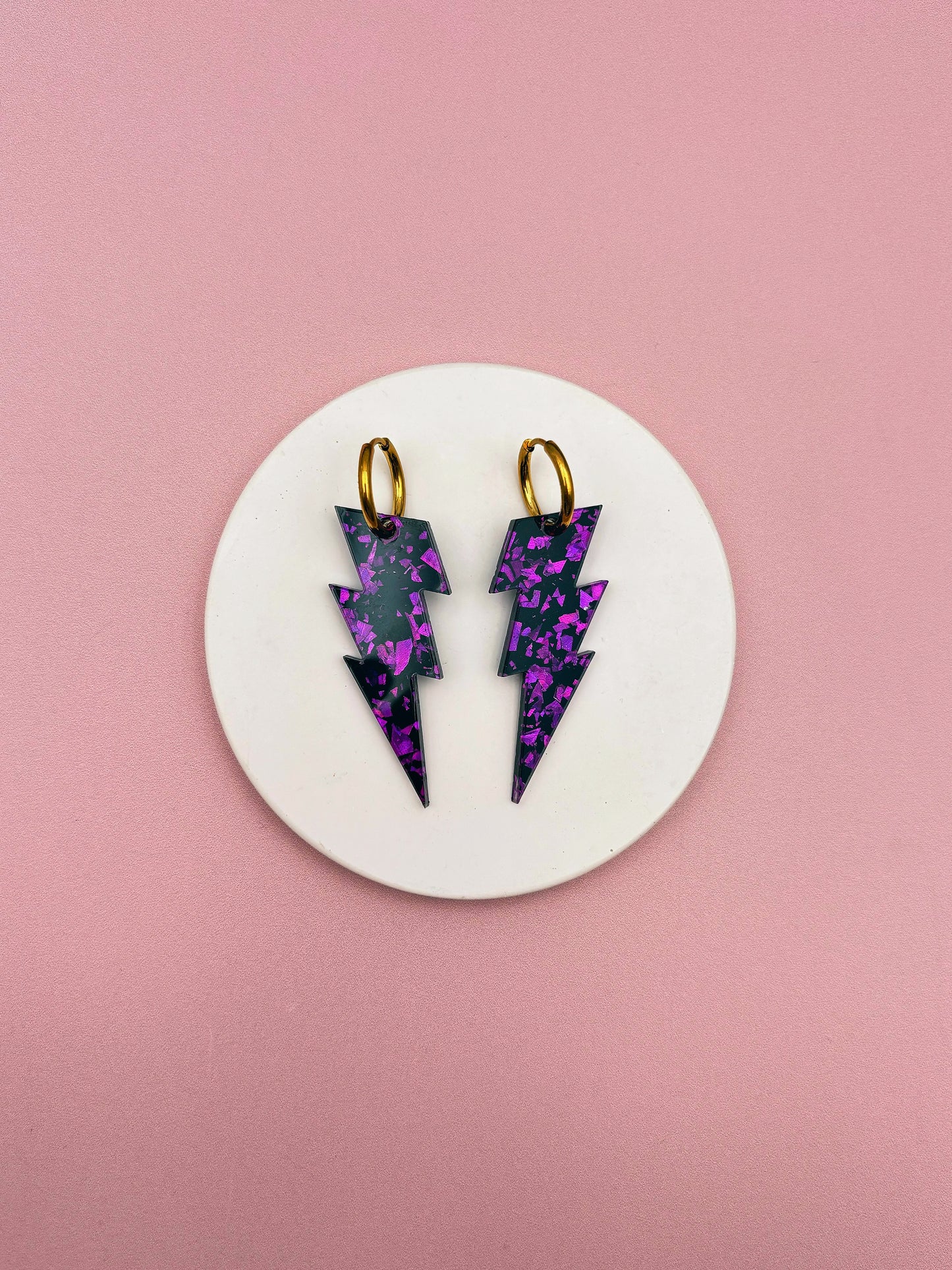 Boucles d'Oreilles Créoles Grands Eclairs