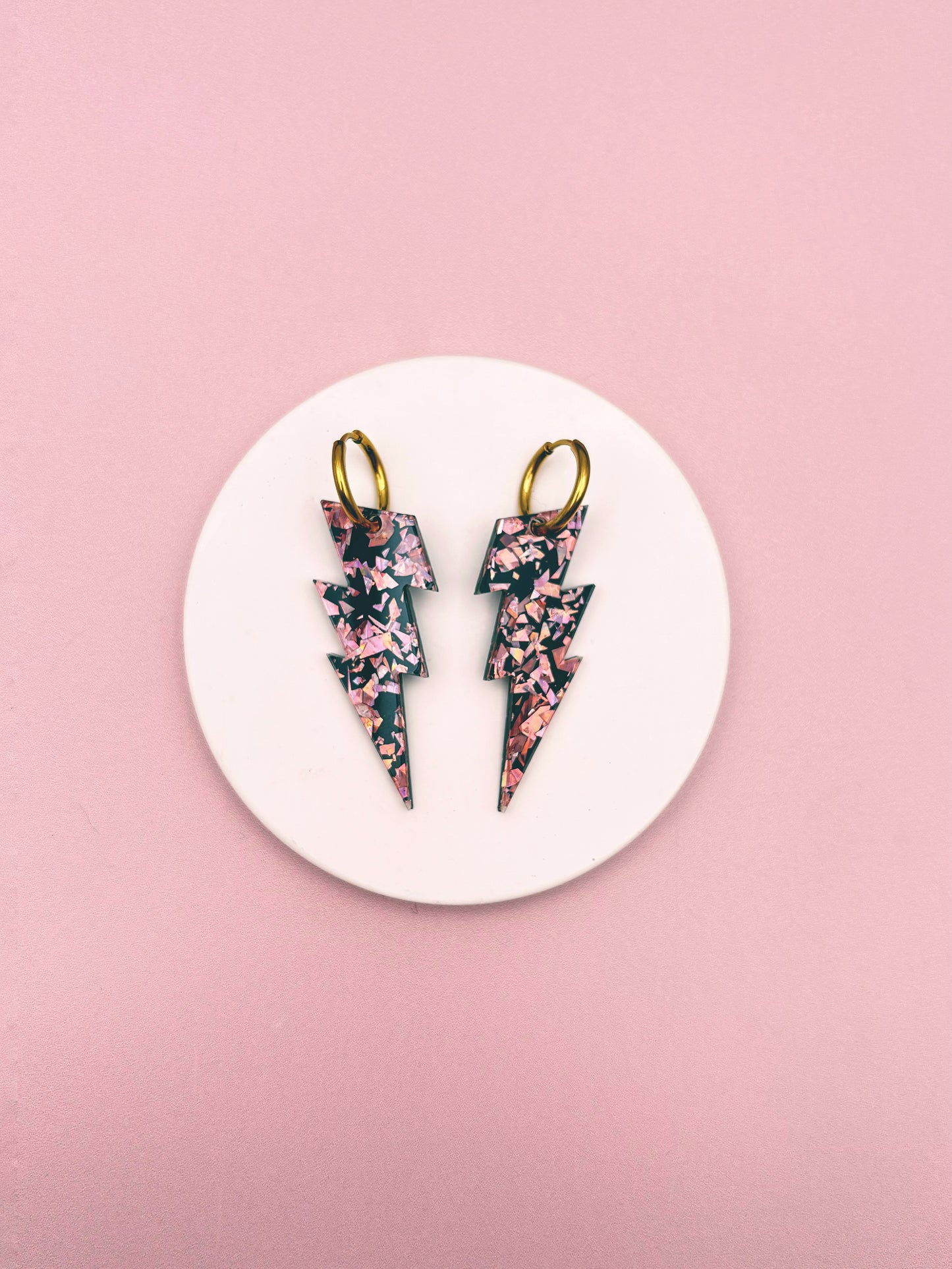 Boucles d'Oreilles Créoles Grands Eclairs