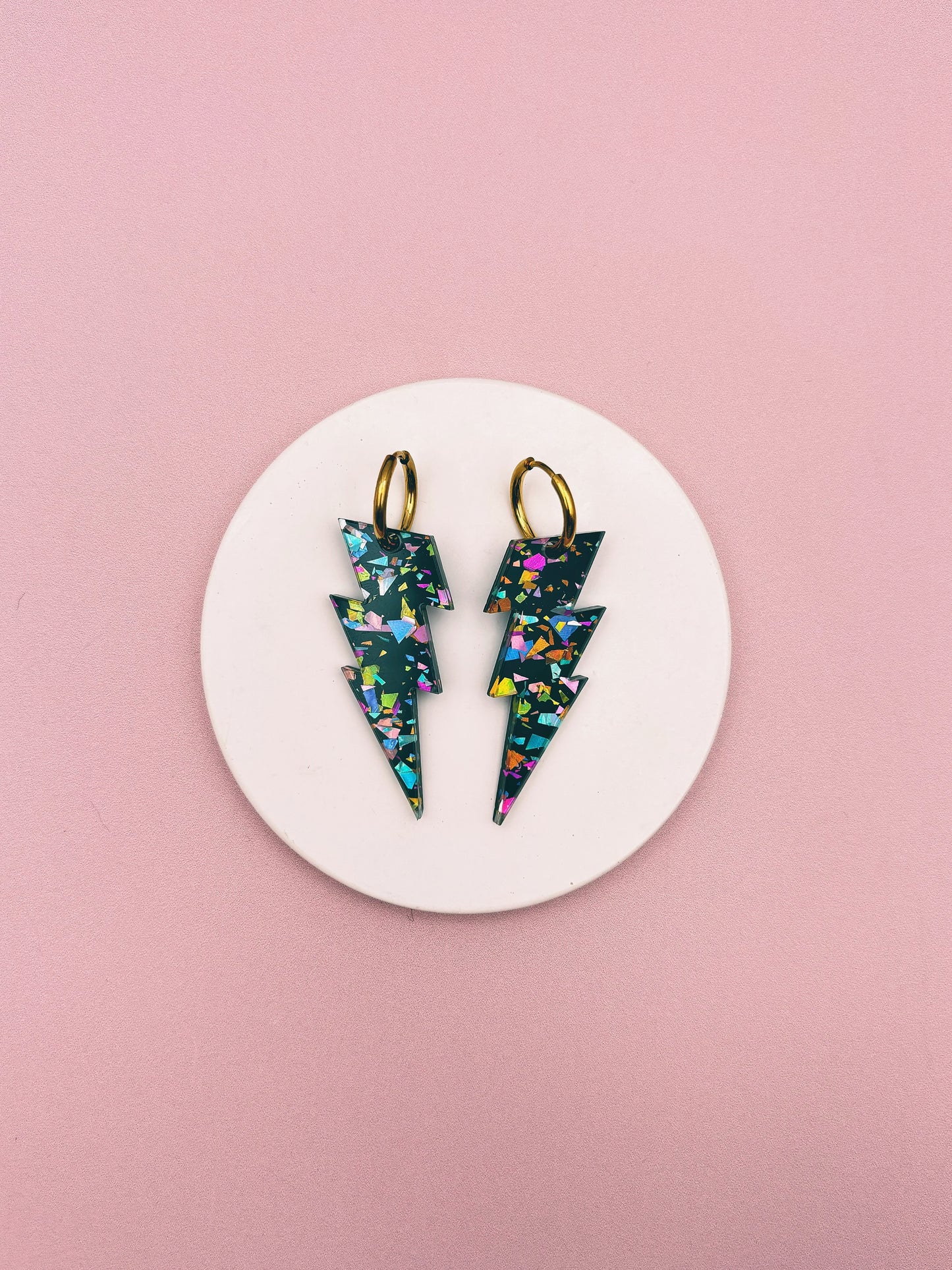 Boucles d'Oreilles Créoles Grands Eclairs