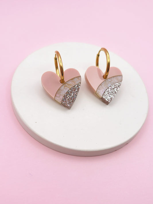 Boucles d’oreilles Cœurs Arc-en-Ciel