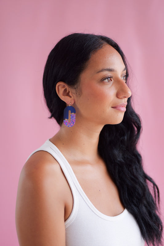 Aliette Earrings - Black and Gold
