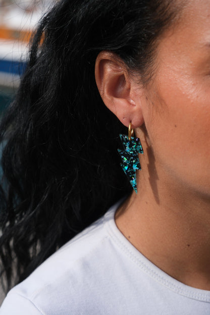 Boucles d'Oreilles Créoles Grands Eclairs