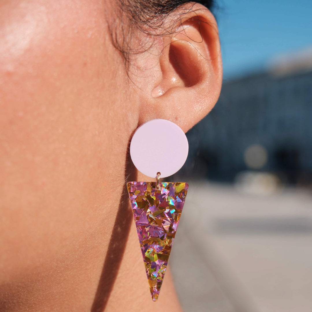 Boucles d'oreilles Joséphine - Parme / Paillettes