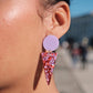 Boucles d'oreilles Joséphine - Violet / Paillettes