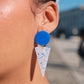 Boucles d'oreilles Joséphine - Bleu / Néon Terrazzo