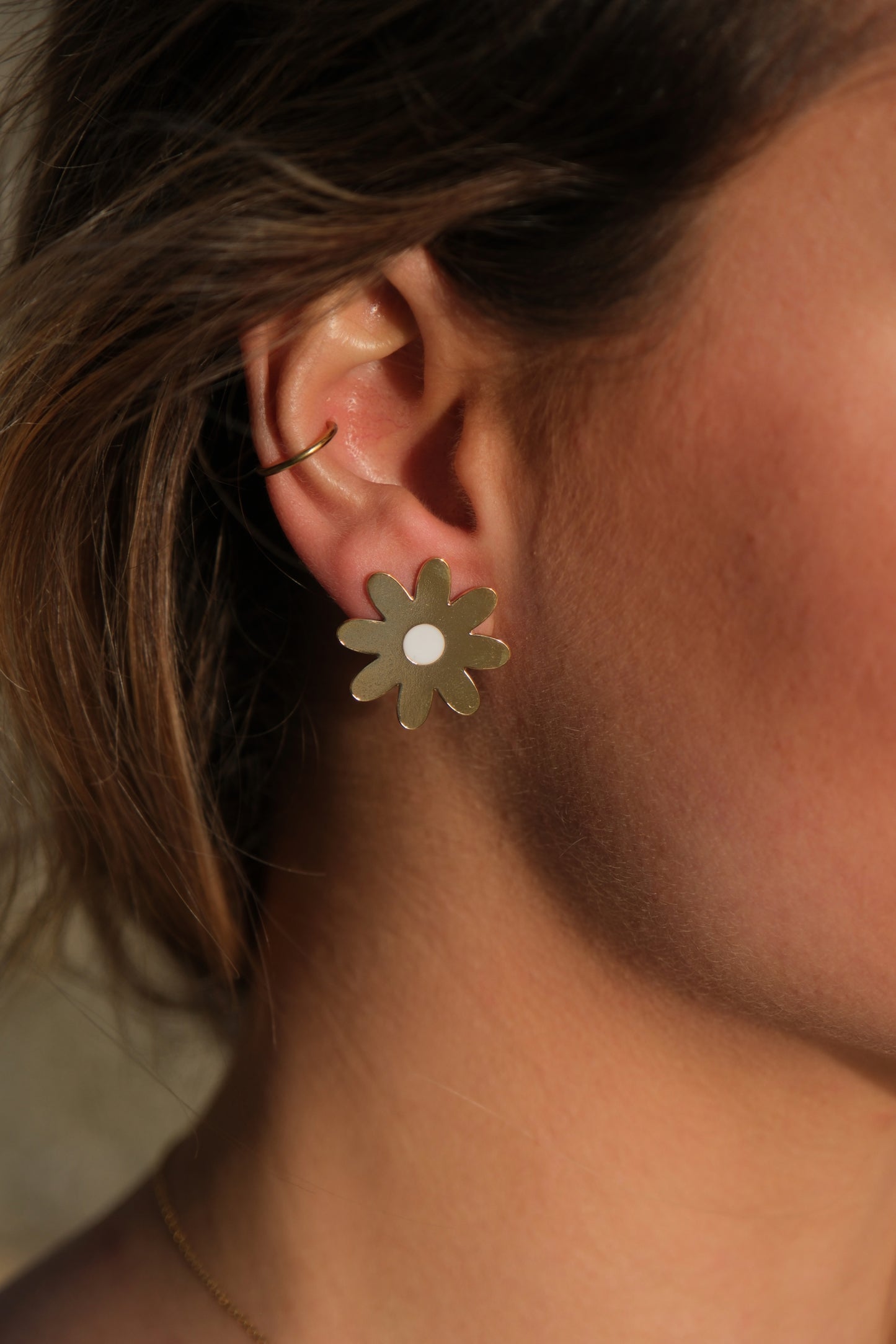 Boucles d'oreilles or - Marguerite