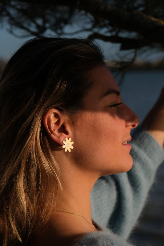 Boucles d'oreilles or - Marguerite