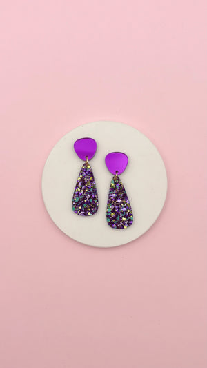 Violet miroir + Confettis multicolores