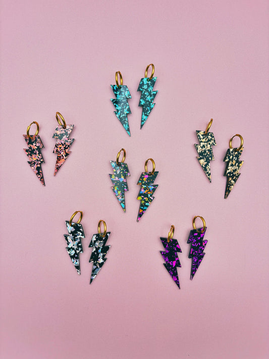 Boucles d'Oreilles Créoles Grands Eclairs