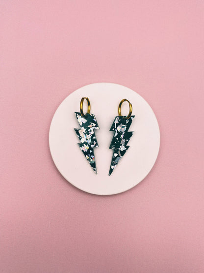 Boucles d'Oreilles Créoles Grands Eclairs
