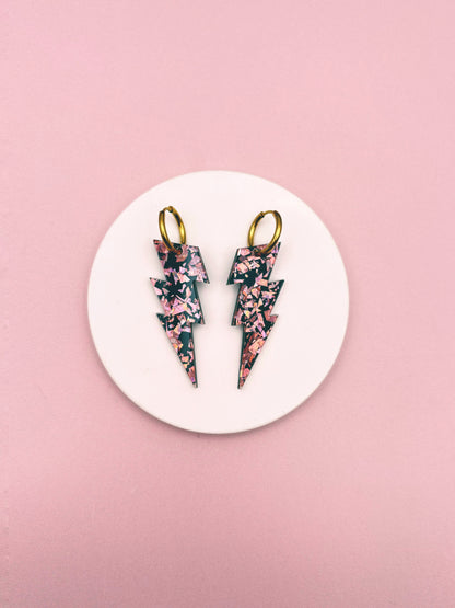 Boucles d'Oreilles Créoles Grands Eclairs
