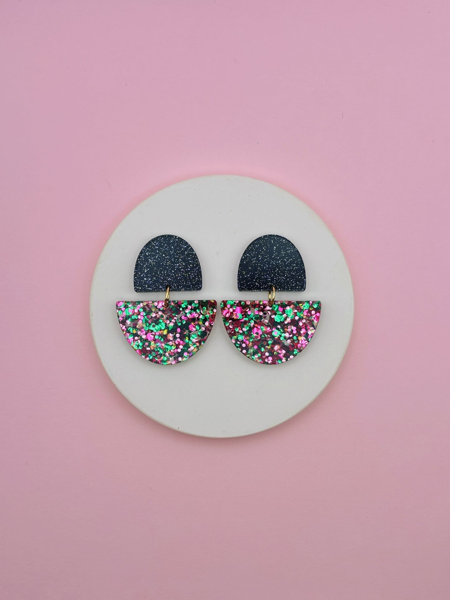 Boucles d'oreilles Odette - Noir / Confettis