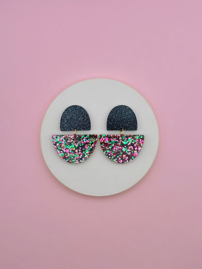 Boucles d'oreilles Odette - Noir / Confettis