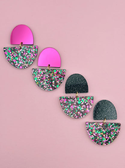 Boucles d'oreilles Odette - Noir / Confettis