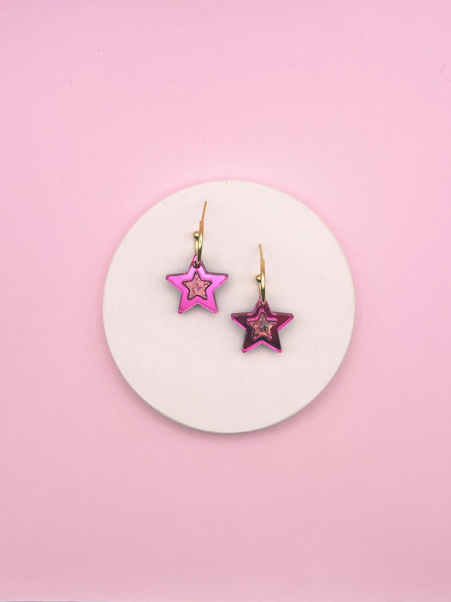 Boucles d'Oreilles Créoles Étoiles Scintillantes