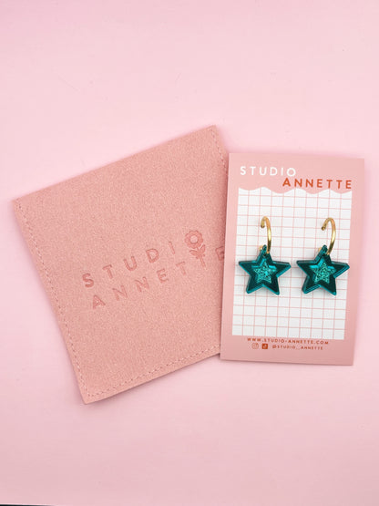 Boucles d'Oreilles Créoles Étoiles Scintillantes