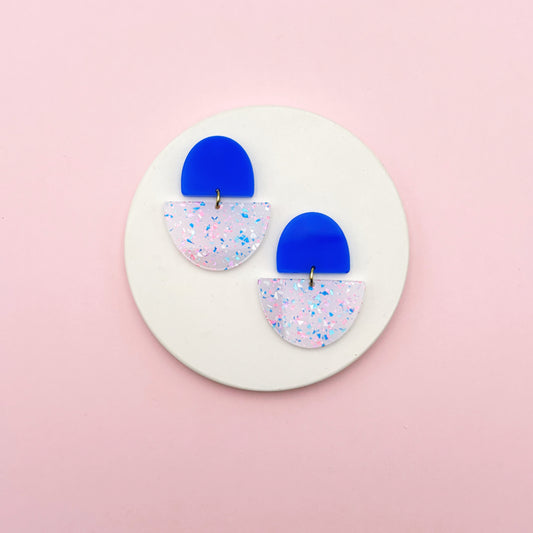 Boucles d'oreilles Odette - Bleu / Neon Terrazzo