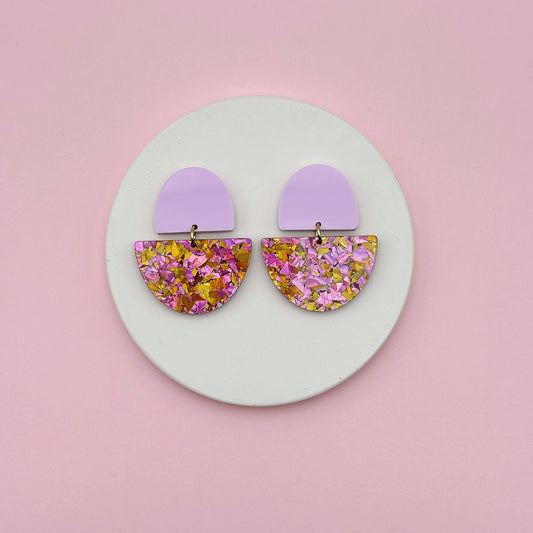 Boucles d'oreilles Odette - Parme / Paillettes