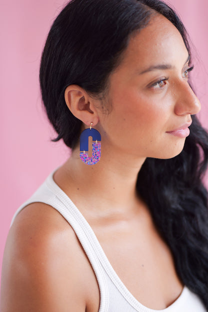Aliette Earrings - Black and Gold