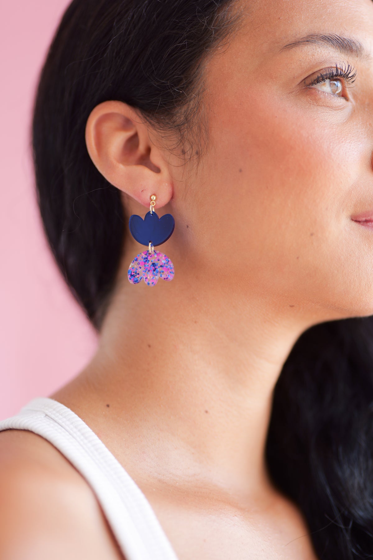 Aliette Earrings - Black and Gold