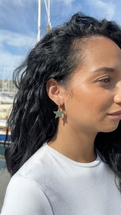 Boucles d'Oreilles Créoles Etoiles