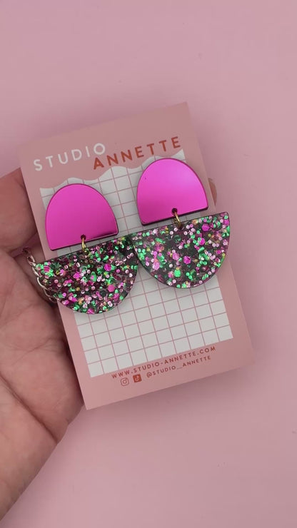 Boucles d'oreilles Odette - Noir / Confettis