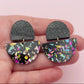 Boucles d'oreilles Odette - Noir / Terrazzo Paillettes