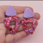 Boucles d'oreilles Gisèle - Violet / Paillettes