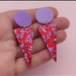 Boucles d'oreilles Joséphine - Violet / Paillettes