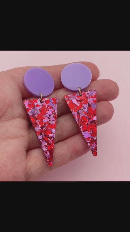 Boucles d'oreilles Joséphine - Violet / Paillettes