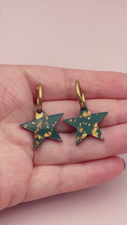 Boucles d'Oreilles Créoles Etoiles