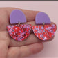 Boucles d'oreilles Odette - Violet / Paillettes