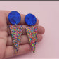 Boucles d'oreilles Joséphine - Bleu / Confettis