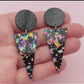 Boucles d'oreilles Joséphine - Noir / Terrazzo Paillettes