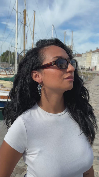 Boucles d'Oreilles Créoles Grands Eclairs