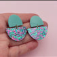 Boucles d'oreilles Odette - Vert / Paillettes